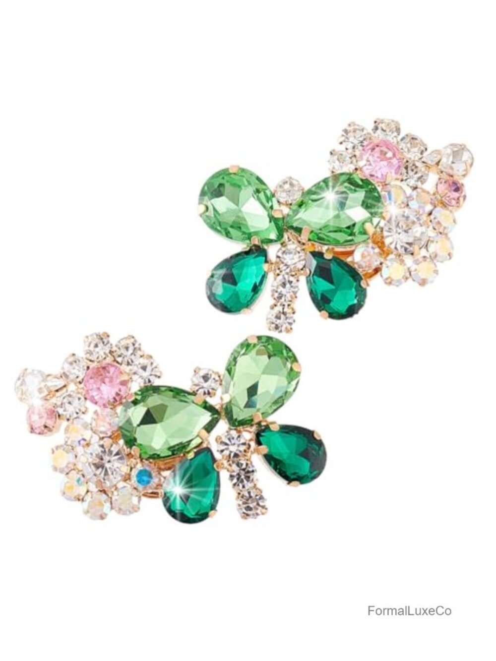 Butterfly Rhinestone Shoe Clips Detachable Crystal Shoe Buckles for Wedding